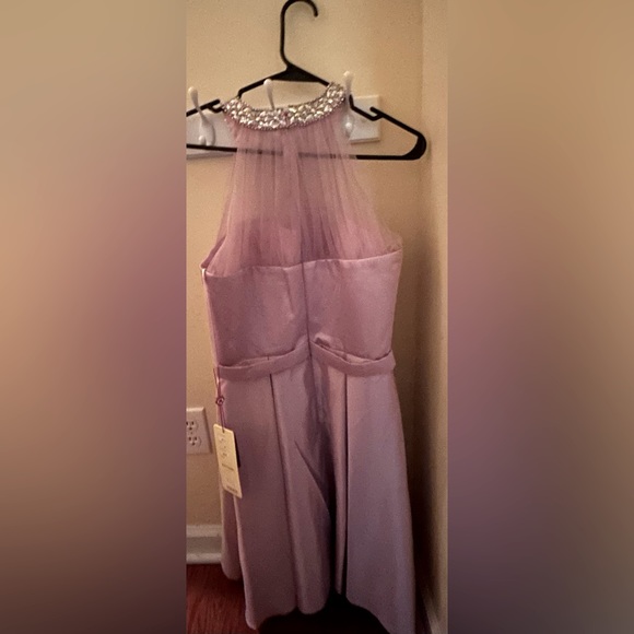 May Queen Pink Satin and Mesh Dress - Picture 7 of 8